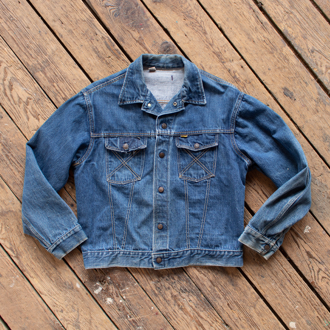 Vintage 1970s Big Yank Distressed and Patched Denim Jacket