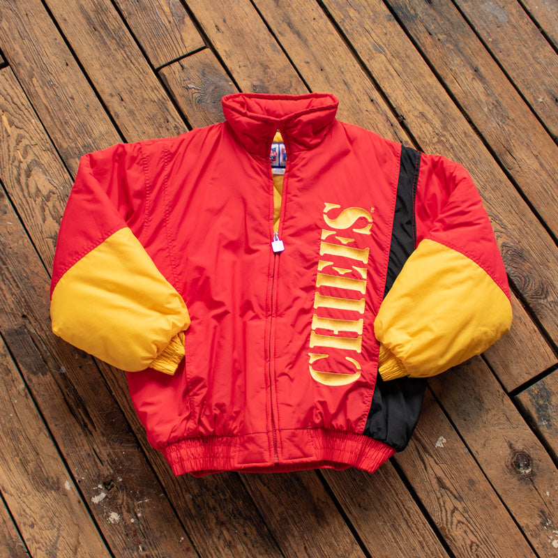 WESTSIDE STOREY VINTAGE  VINTAGE 90S CHIEFS LARGE LOGO STARTER PUFFER -  Westside Storey